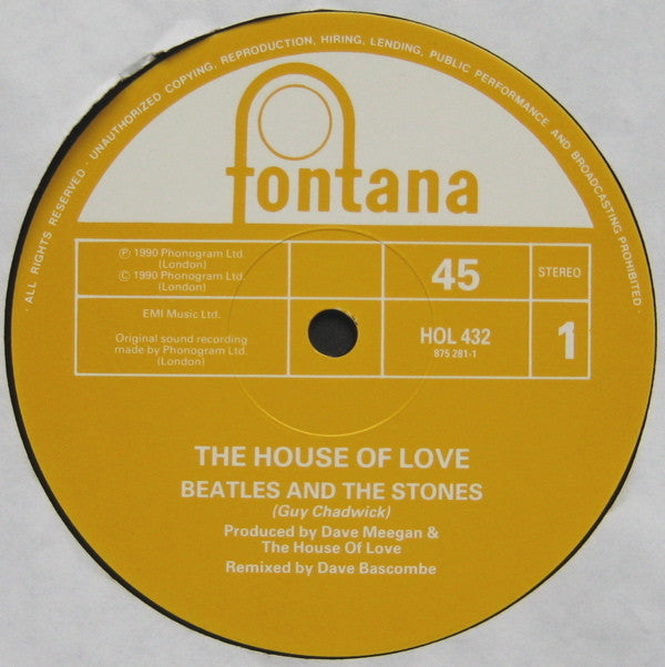 The House Of Love : Beatles And The Stones (Remix) (12", Single, Ltd, Num)
