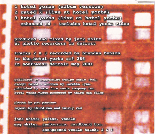 The White Stripes : Hotel Yorba (CD, Single, Enh)