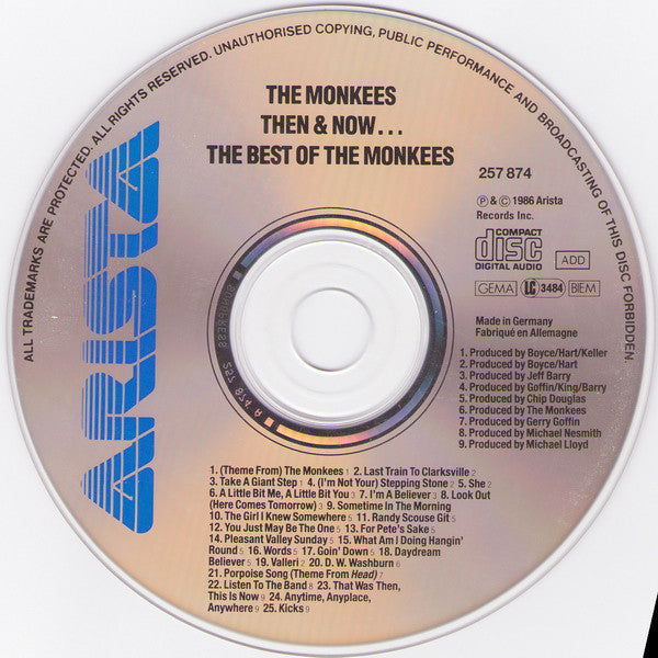 The Monkees : Then & Now... The Best Of The Monkees (CD, Comp)