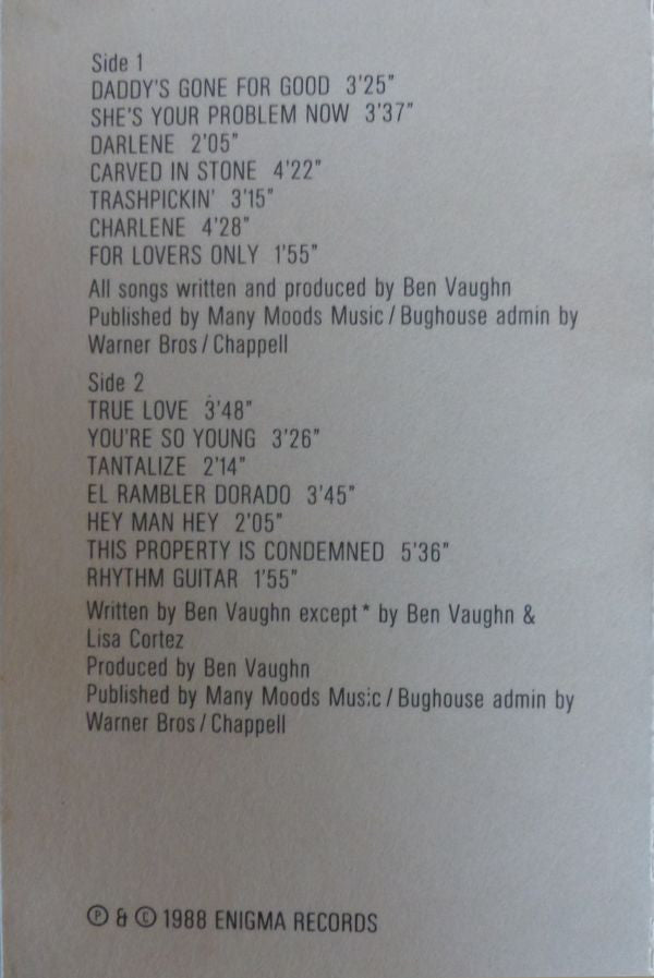 Ben Vaughn : Ben Vaughn Blows Your Mind (Cass, Album)