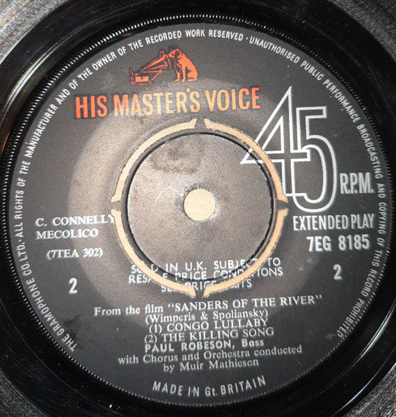 Paul Robeson : Sanders Of The River (7", EP)