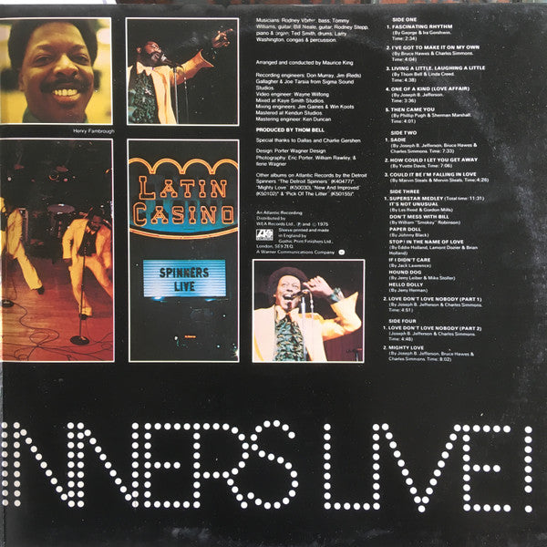Spinners : Detroit Spinners Live! (2xLP, Album)
