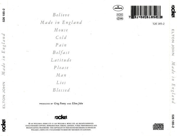 Elton John : Made In England (CD, Album)