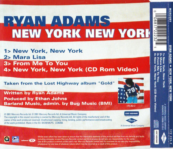 Ryan Adams : New York New York (CD, Single, Enh)