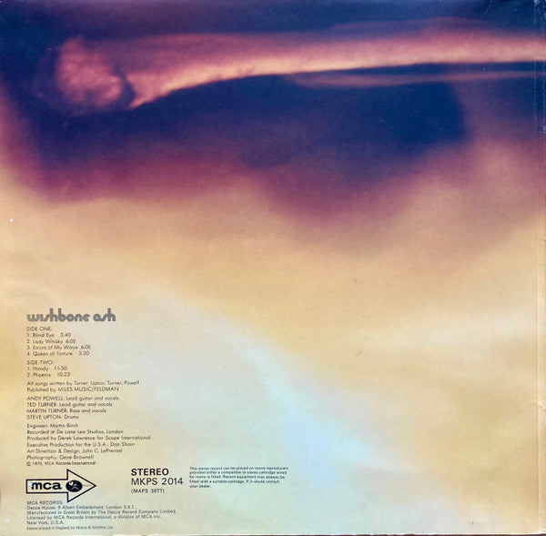 Wishbone Ash : Wishbone Ash (LP, Album, Red)