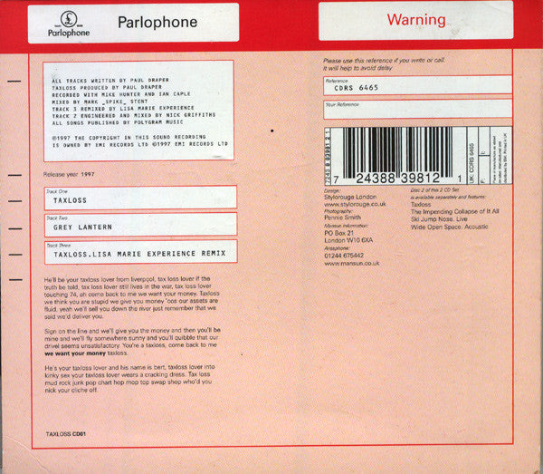 Mansun : Taxlo$$ (CD, EP, CD1)