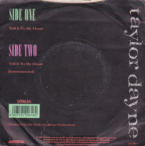 Taylor Dayne : Tell It To My Heart (7", Single, MP)