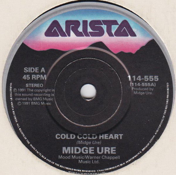 Midge Ure : Cold, Cold Heart (7", Pap)