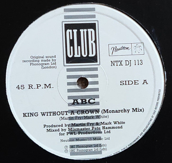 ABC : King Without A Crown (12", Promo)