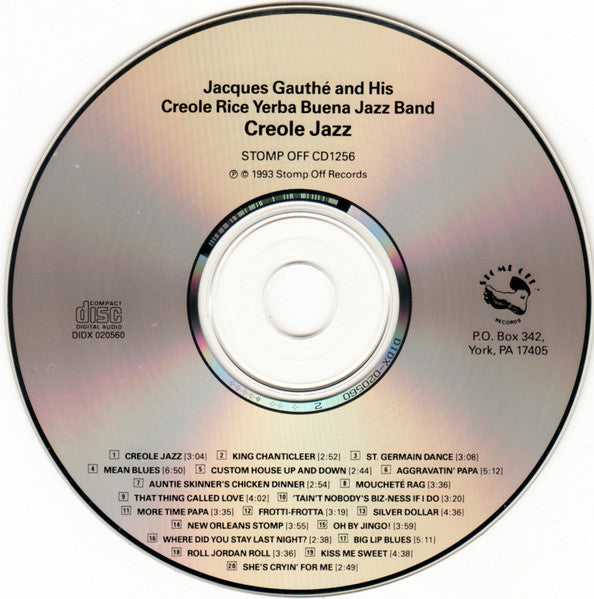 Jacques Gauthé And His Creole Rice Jazz Band : Creole Jazz (CD, Album)