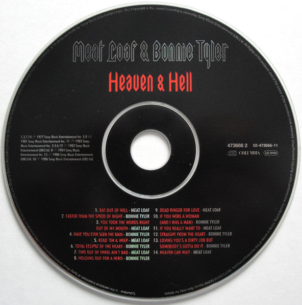 Meat Loaf & Bonnie Tyler : Heaven & Hell (CD, Album, Comp, RE)