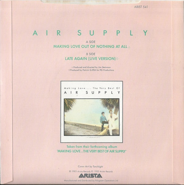 Air Supply - Making Love Out Of Nothing At All (7) (Very Good Plus (VG)) - DaddyPop