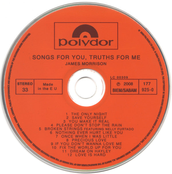 James Morrison (2) : Songs For You, Truths For Me (CD, Album, Sup)