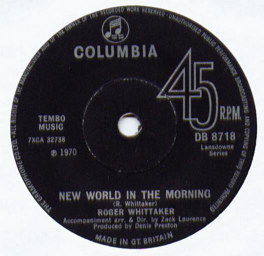Roger Whittaker : New World In The Morning (7")