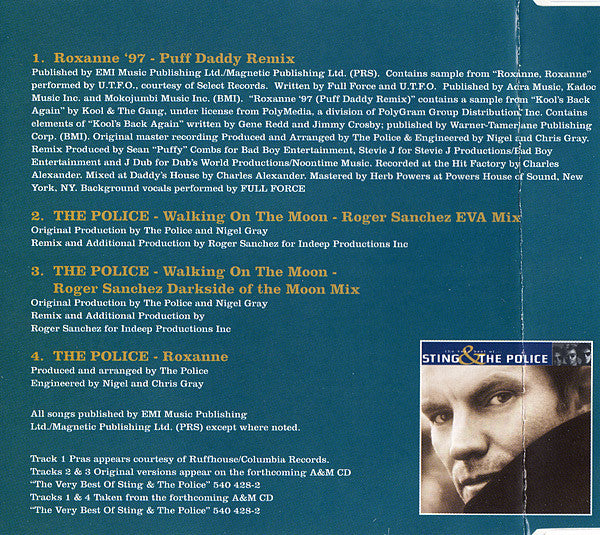 Sting & The Police : Roxanne '97 (Puff Daddy Remix) (CD, Single)