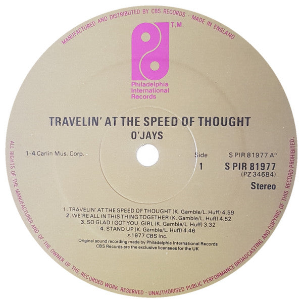The O'Jays : Travelin' At The Speed Of Thought (LP, Album)