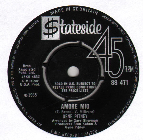 Gene Pitney : Princess In Rags (7", Single)