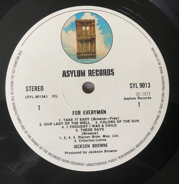 Jackson Browne : For Everyman (LP, Album)