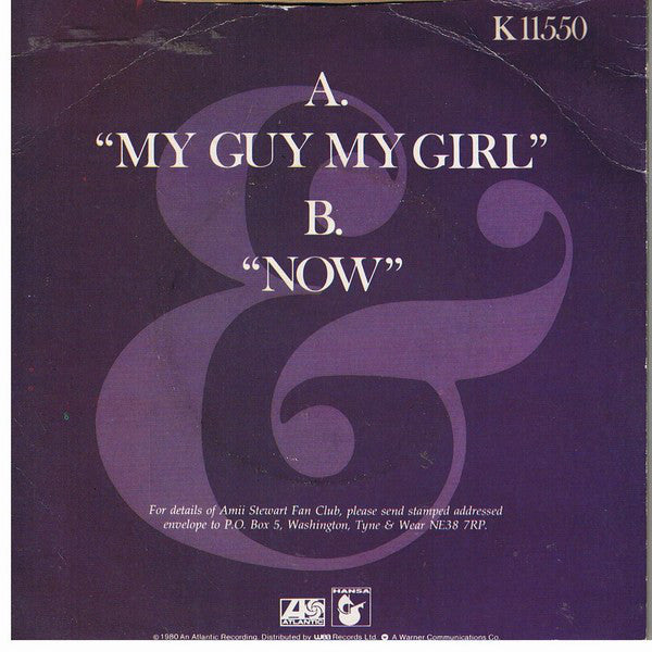 Amii Stewart & Johnny Bristol - My Guy, My Girl (7) (Very Good Plus (VG)) - DaddyPop
