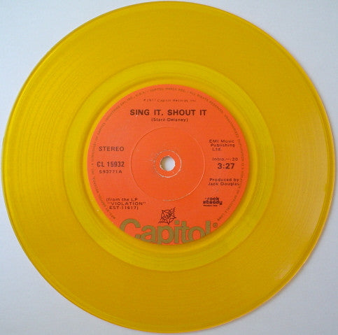 Starz (2) : Sing It, Shout It (7", Single, Yel)