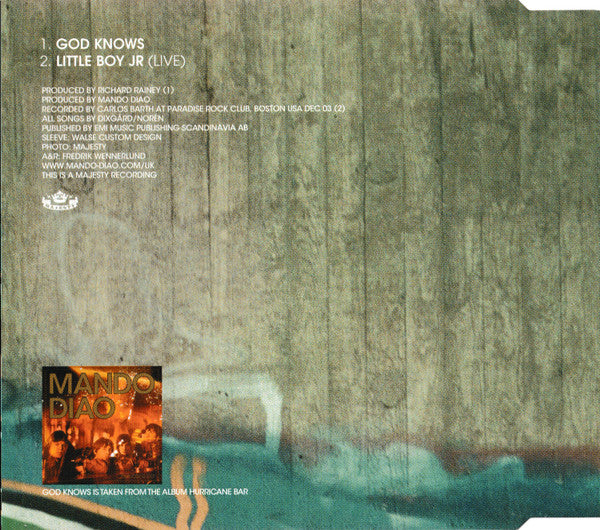 Mando Diao : God Knows (CD, Single)