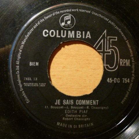 Edith Piaf : Milord (7", Single)