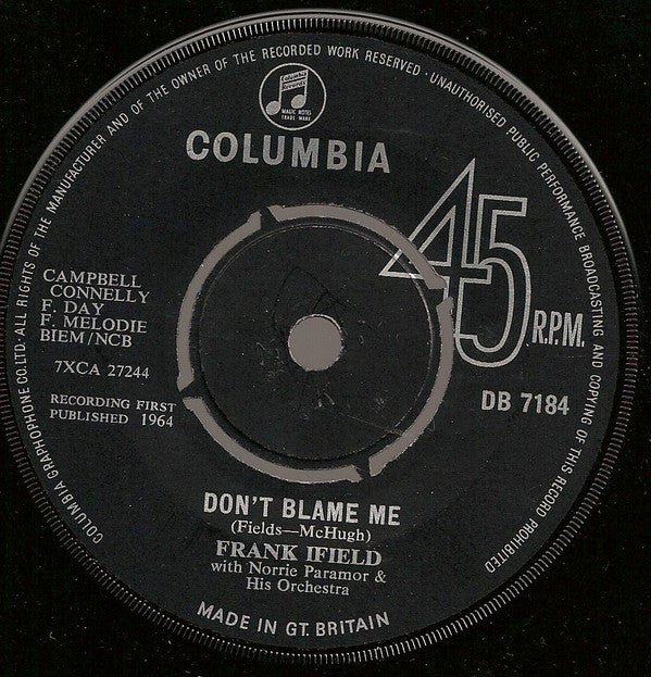 Frank Ifield : Don't Blame Me (7", Single)