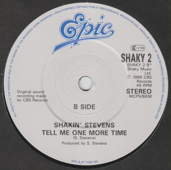 Shakin' Stevens : Because I Love You (7", Single, Pap)