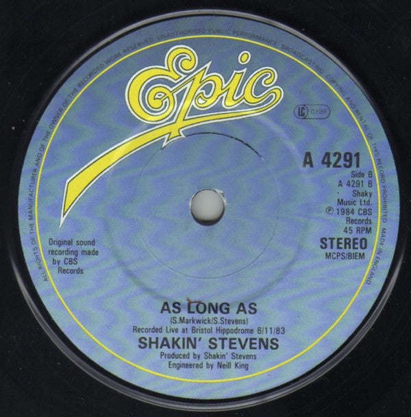 Shakin' Stevens : A Love Worth Waiting For (7", Single, Pap)