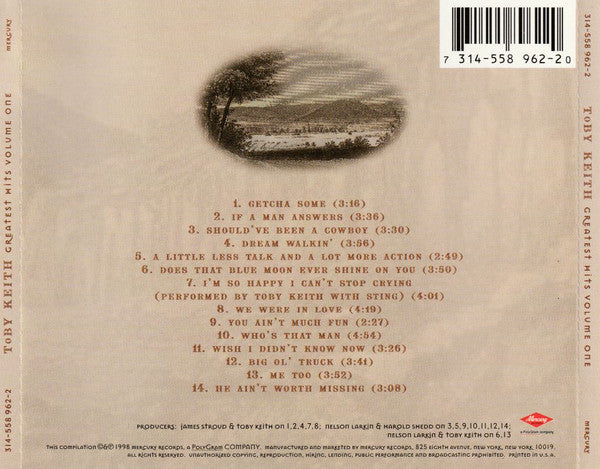 Toby Keith : Greatest Hits Volume One (CD, Comp)