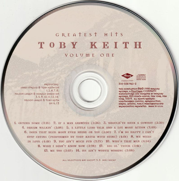 Toby Keith : Greatest Hits Volume One (CD, Comp)