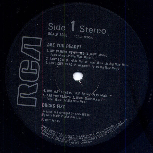 Bucks Fizz : Are You Ready? (LP, Album, Gat)