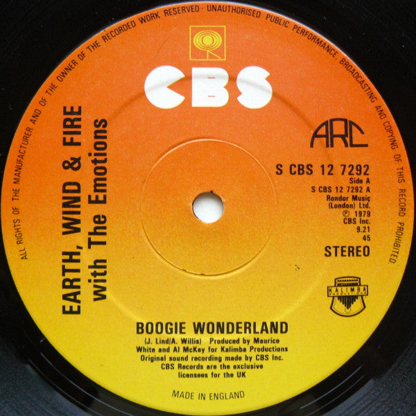 Earth, Wind & Fire With The Emotions - Boogie Wonderland (12) (Very Good Plus (VG)) - DaddyPop