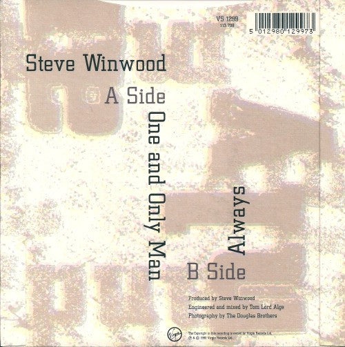 Steve Winwood : One And Only Man (7", Single)