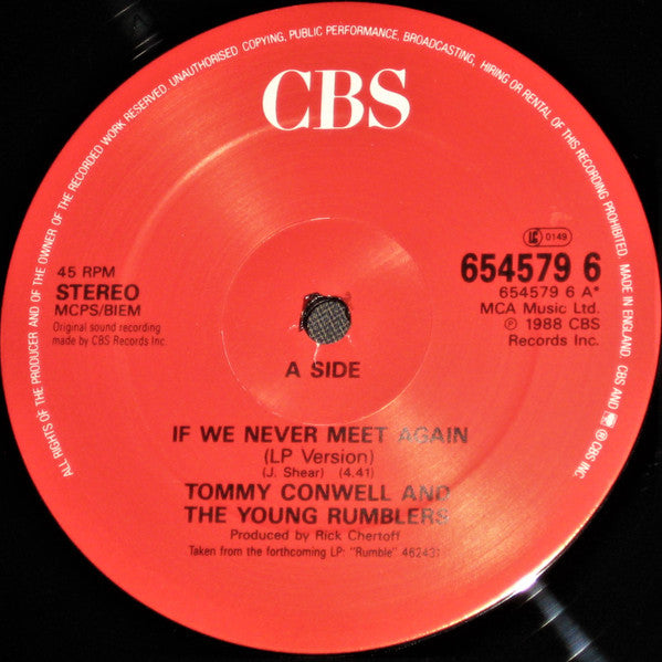 Tommy Conwell And The Young Rumblers : If We Never Meet Again (12", Single)