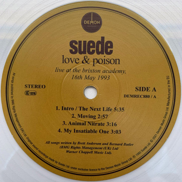 Suede : Love & Poison (Live At The Brixton Academy, 16th May 1993) (2xLP, Album, RSD, Ltd, Cle)