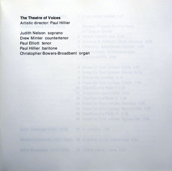 William Byrd, Theatre Of Voices, Paul Hillier : Motets And Mass For Four Voices (CD, Album, RE, RP)