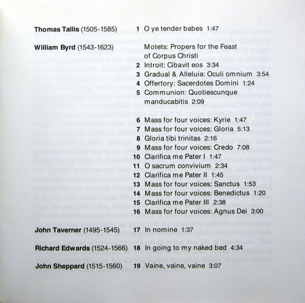 William Byrd, Theatre Of Voices, Paul Hillier : Motets And Mass For Four Voices (CD, Album, RE, RP)