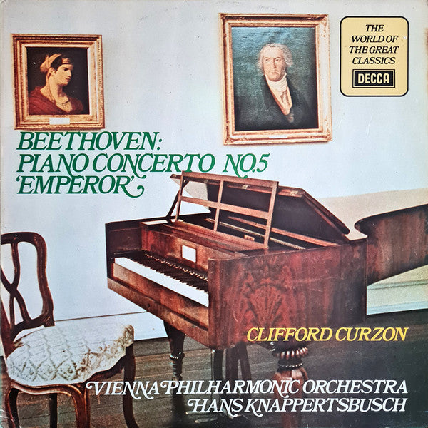 Ludwig van Beethoven, Clifford Curzon, Wiener Philharmoniker, Hans Knappertsbusch : Piano Concerto No.5 'Emperor' (LP, RE)