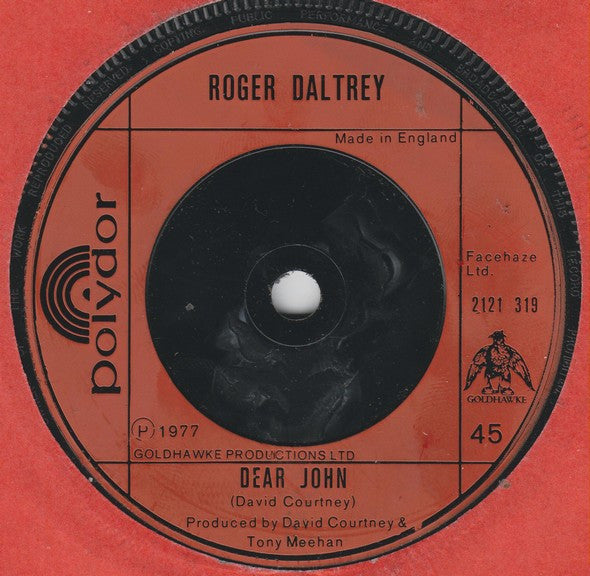 Roger Daltrey : Written On The Wind (7", Single)
