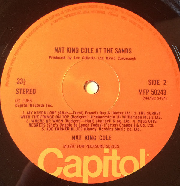 Nat King Cole : Nat King Cole At The Sands (LP, Album, RE)