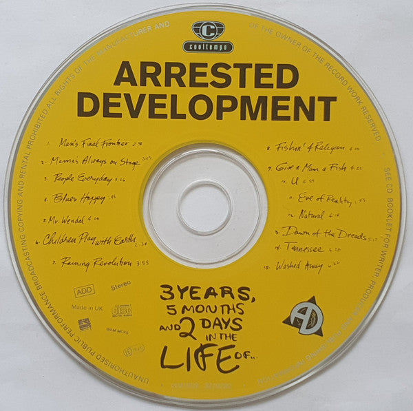 Arrested Development : 3 Years, 5 Months And 2 Days In The Life Of... (CD, Album, RE)