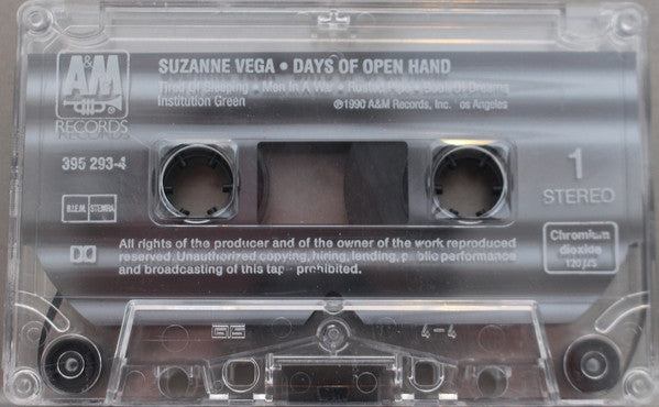 Suzanne Vega : Days Of Open Hand (Cass, Album)