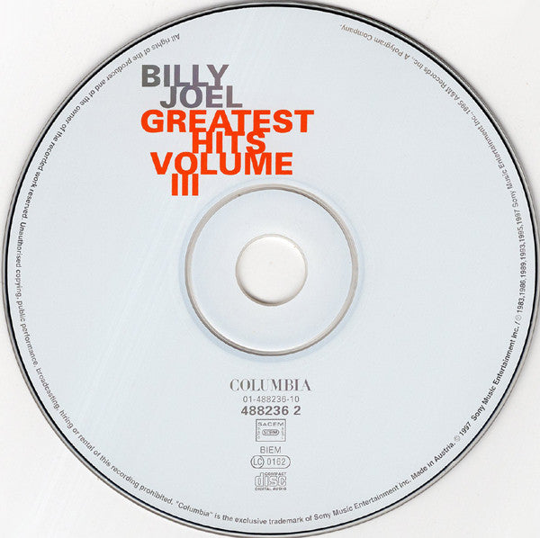 Billy Joel : Greatest Hits Volume III (CD, Comp)
