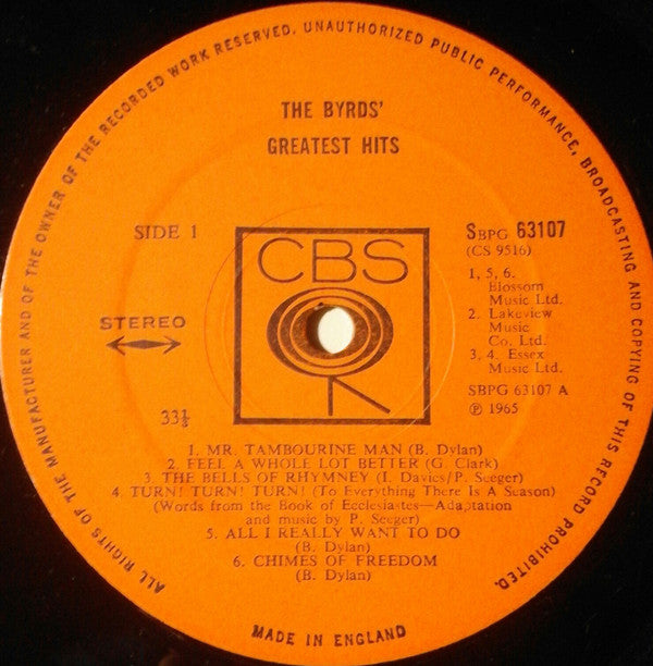 The Byrds : Greatest Hits (LP, Comp)