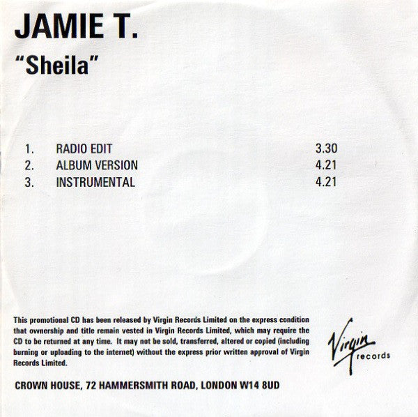 Jamie T : Sheila (CDr, Single, Promo)