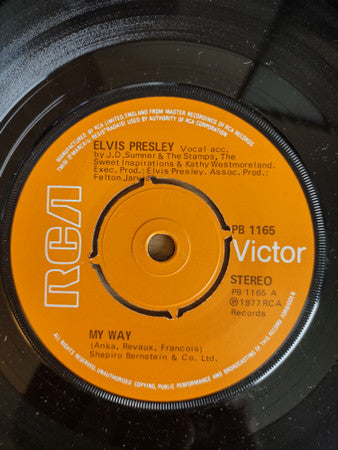 Elvis Presley : My Way (7", Single, Mono)