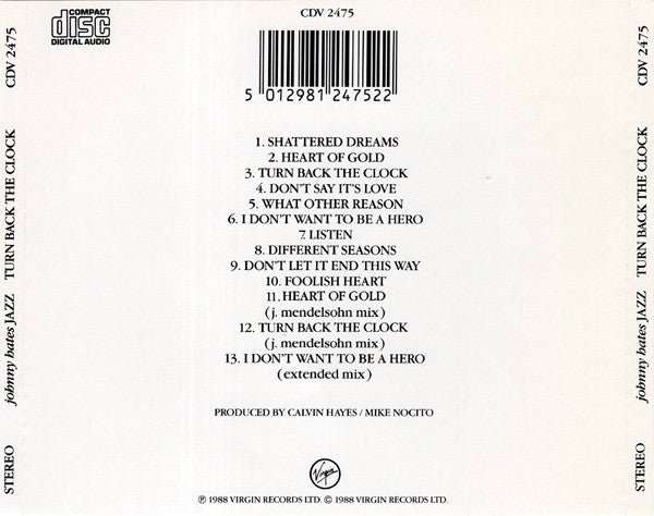 Johnny Hates Jazz : Turn Back The Clock (CD, Album, Nim)