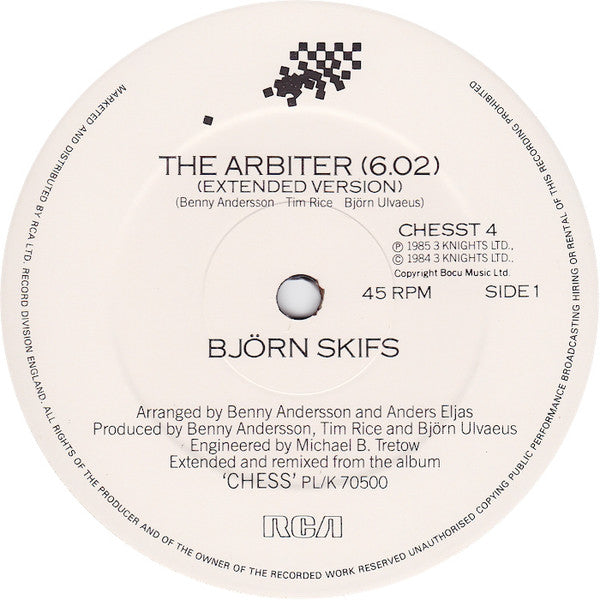 Björn Skifs : The Arbiter (Extended Version) (12", Maxi)