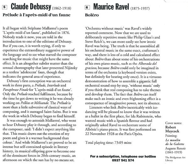 Hector Berlioz, Ernest Chausson, Claude Debussy, Paul Dukas, Maurice Ravel, BBC Concert Orchestra Conducted By Barry Wordsworth , Soloist Maurice Hasson : French Favourites (CD, Album)
